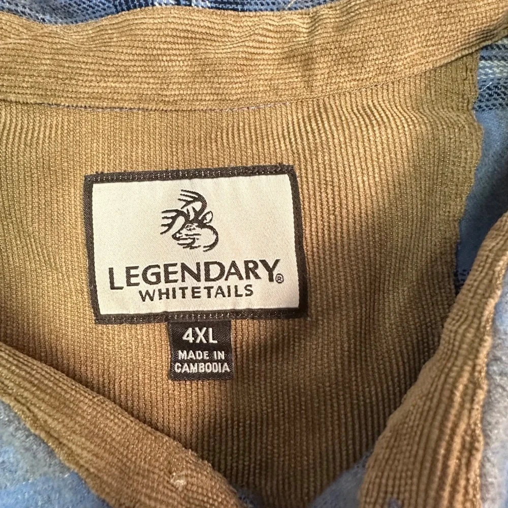 Legendary Whitetails Flannel Plaid Shirt. Sz 4XL.